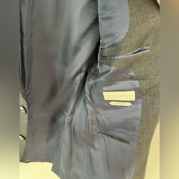 Suitsupply Men Wool Suit Jacket Grey Slate S110 Formal Business Work Size 38 - Picture 14 of 16